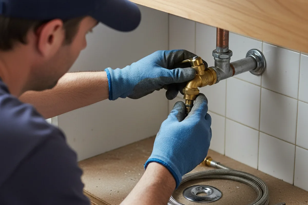 Shutoff valve and fitting work during Faucet and Fixture Repair in Rock Creek